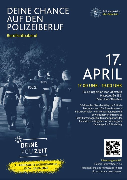 Berufsinformationsabend in Idar-Oberstein: Polizei informiert über Einstiegsmöglichkeiten und Karrierewege Polizeibeamte informieren bei Berufsinformationsabend